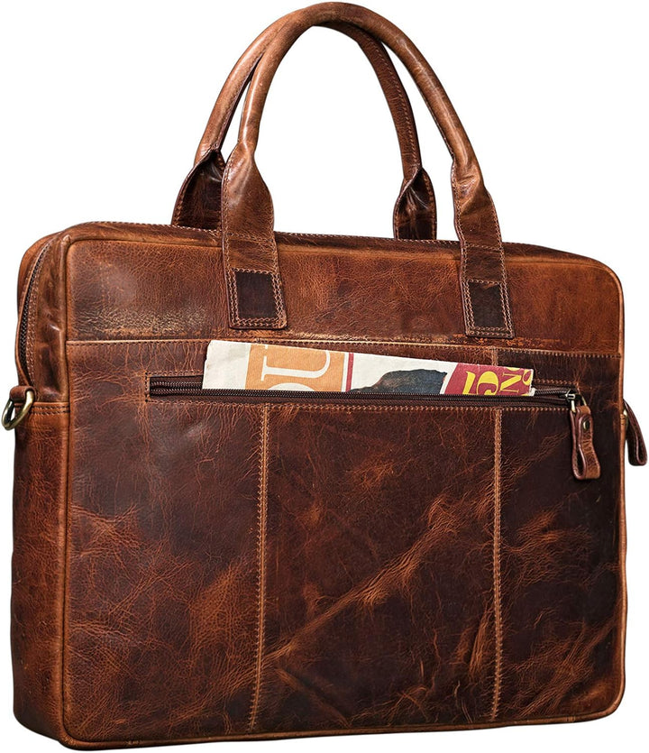 STILORD 'Leander' Umhängetasche Leder Gross Arbeitstasche Aktentasche Business Herren und Damen 15.6