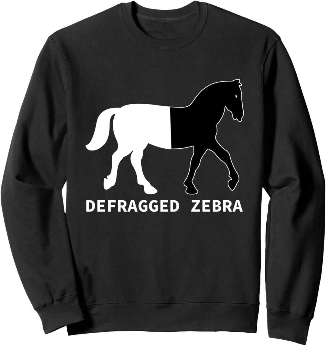 Defragged Zebra Defragmentiert IT Software Entwickler Sweatshirt