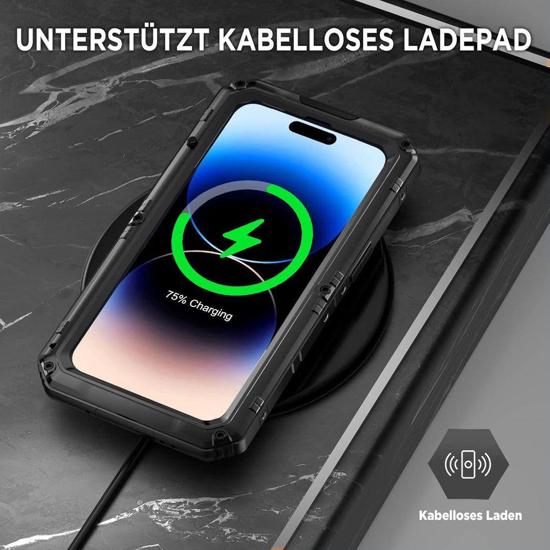 Beeasy für iPhone 14 Pro Wasserdicht Outdoor Hülle (6,1"), Stossfest Panzerhülle Militär 360 Grad Sc