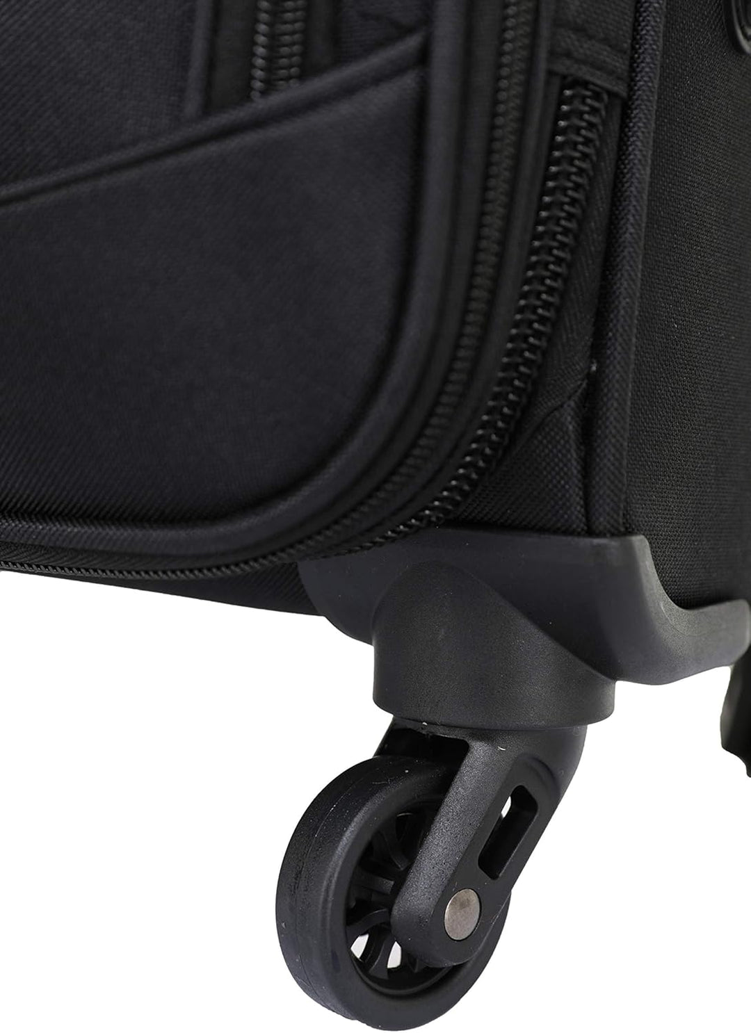 BEIBYE Kofferset Trolley Gepäckset Stoff Dehnungsfuge Koffer Reisekoffer (Schwarz)