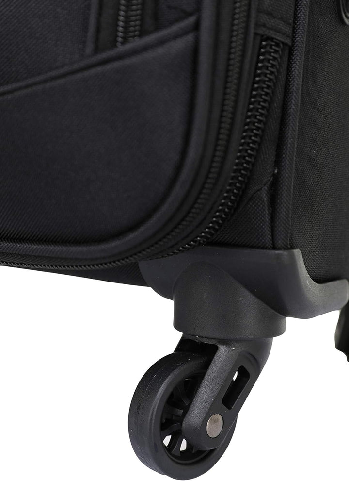 BEIBYE Kofferset Trolley Gepäckset Stoff Dehnungsfuge Koffer Reisekoffer (Schwarz)