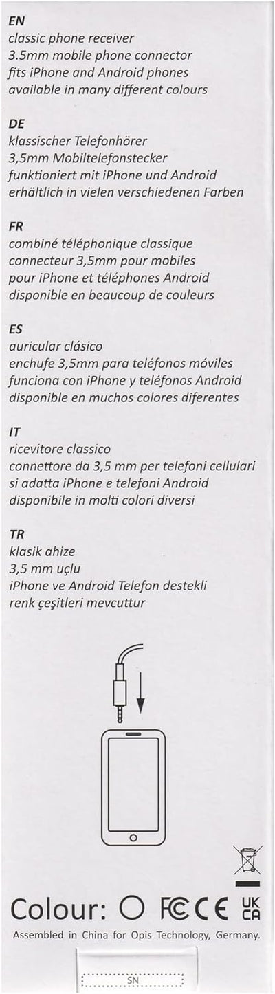 Retro Handyhörer für Apple iPhones mit Lightning (passender Adapter mit inbegriffen) in der Form ein