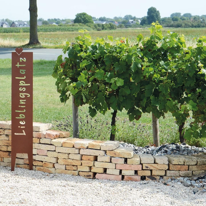 UNUS Gartenstecker "Lieblingsplatz", Gartenstecker Rost, 115x19,5 cm, Deko outdoor, Gartendeko für d