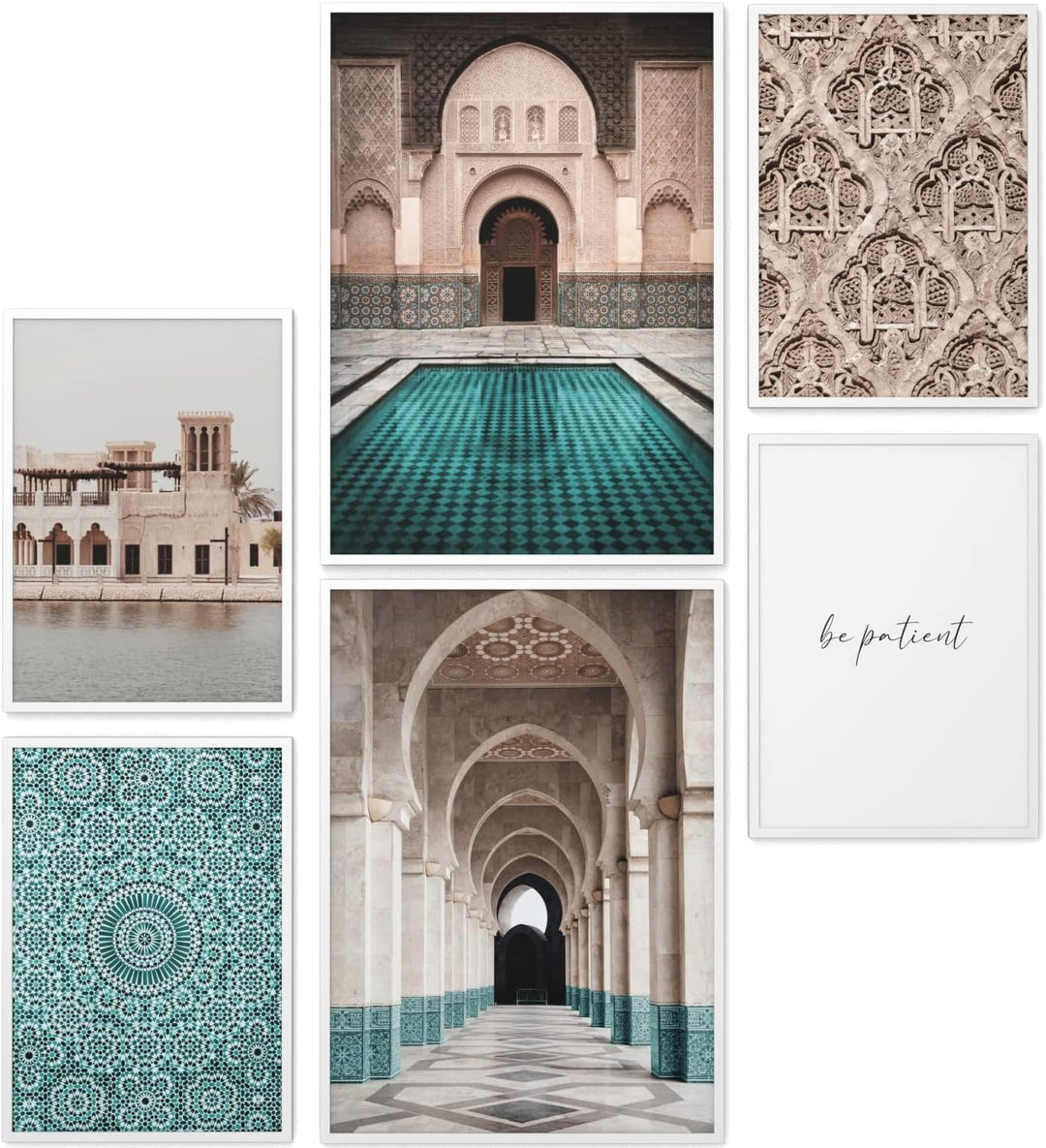 Papierschmiede® Mood Poster Set Arabic Old Town, Fertiges Bilder Set mit Rahmen (Holz, weiss), Wohnz