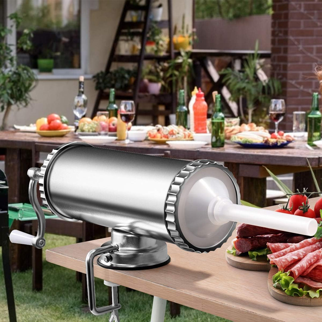 COSTWAY 3L Wurstfüller manuell, Wurstmaschine aus Alulegierung, Wurstfüllmaschine silber, Wurstpress