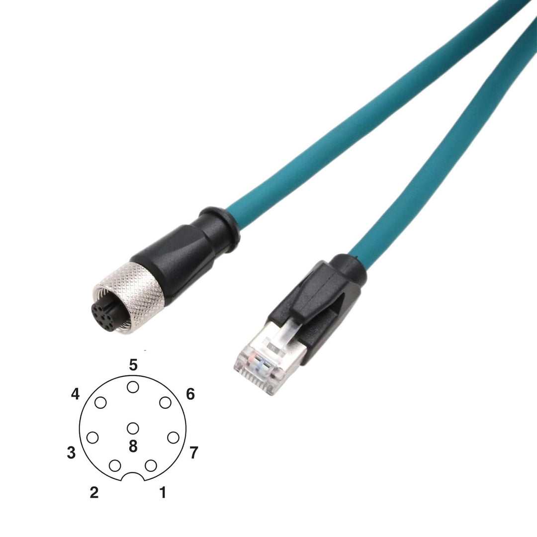 HangTon Ethernet Kabel M12 A-kodiert 8 Pin Buchse auf RJ45 Cat-7e Patchkabel für Industrie Aktor Sen