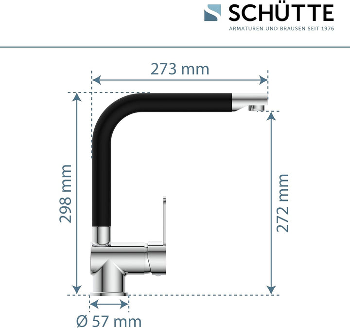 SCHÜTTE 79856 RIO 360° schwenkbare Küchenarmatur, Spültisch Armatur mit hohem Auslauf Küche, Einhebe