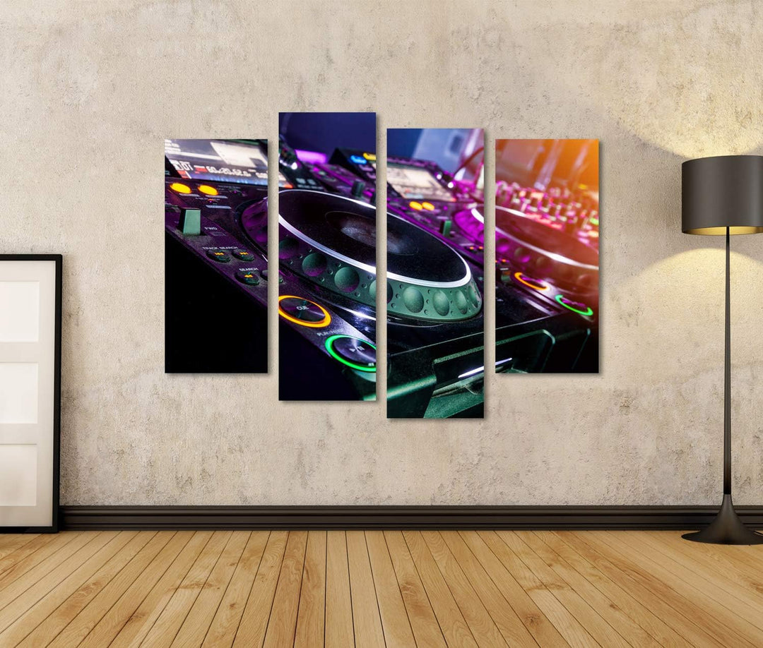 islandburner Bild auf Leinwand Dj Cd Player Mischpult Nachtclub Bilder Wandbilder Poster, Leinwand 1