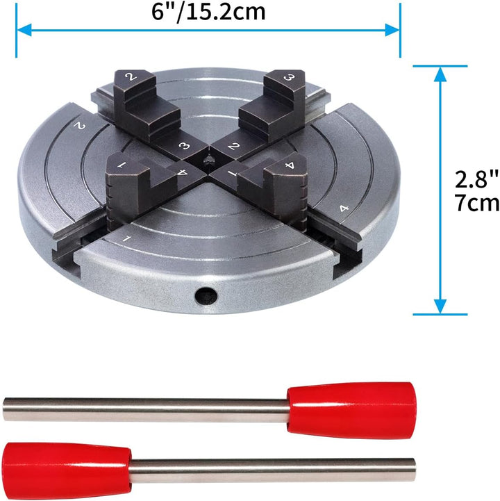 DEEFIINE 152MM Backenfutter Drechselfutter M33,4-Backen selbstzentrierend Spannfutter Drehfutter Dre