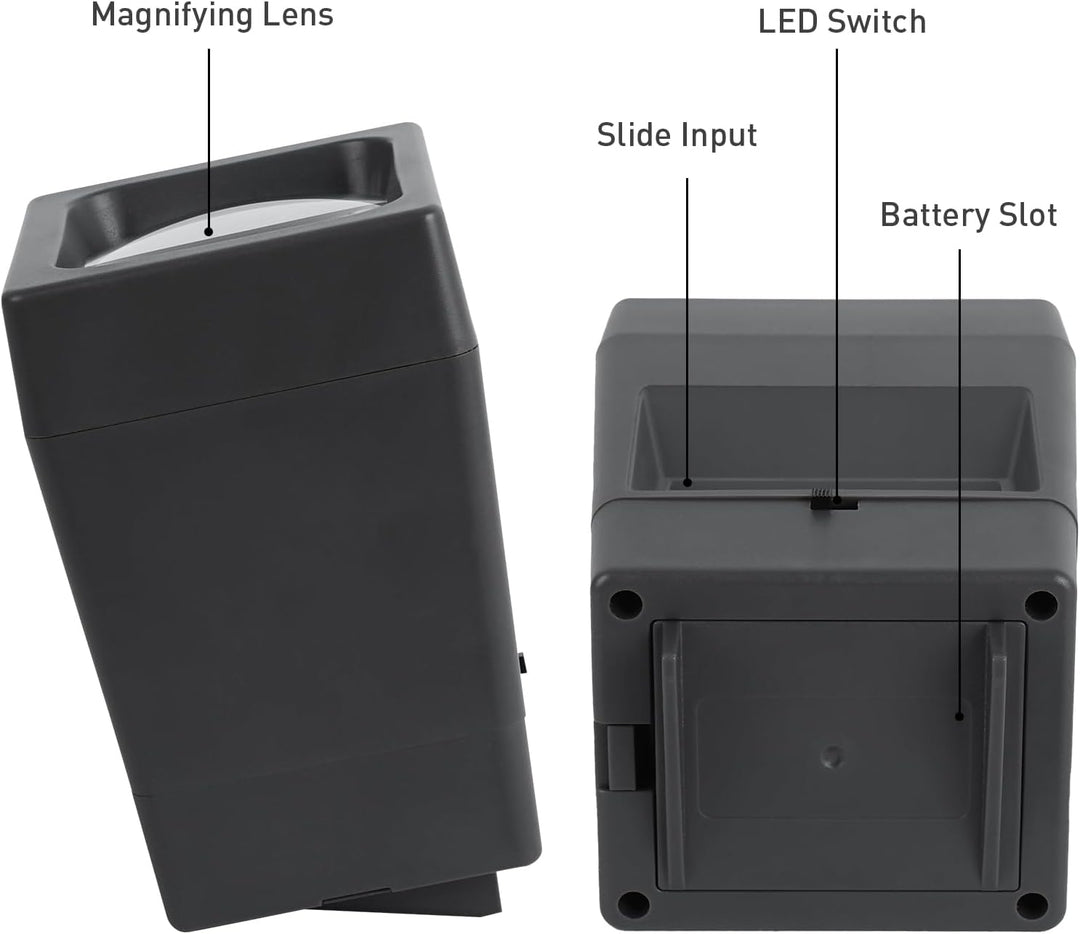 DGODRT LED-Diabetrachter für alte Dias, 35mm-Negative und Diaprojektoren, (2 x AAA-Batterien enthalt