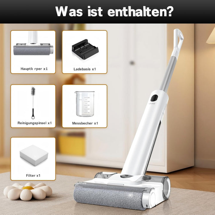 JONR S20 PRO Nass Trockensauger mit Selbstreinigungsfunktion, 180°-Flachdesign und 9cm Liegehöhe Sau