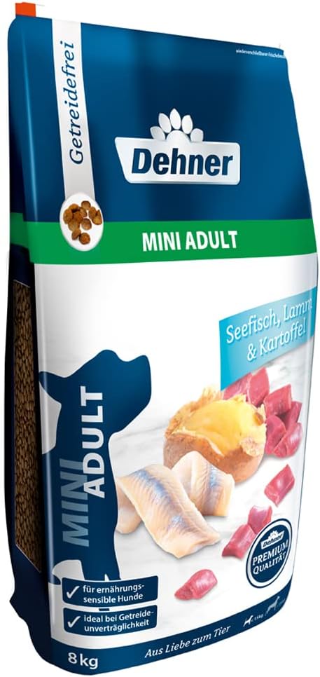 Dehner Premium Hundefutter, Trockenfutter getreidefrei, für ausgewachsene Hunde kleiner Rassen, Fisc
