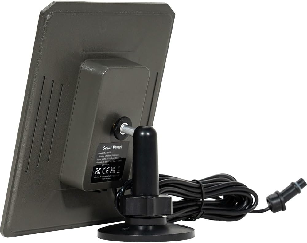 GardePro SP350 Wildkamera-Solarpanel mit wiederaufladbarem Akku, 12V/1 A, 9V/1,3 A, 6V/2 A, Stecker