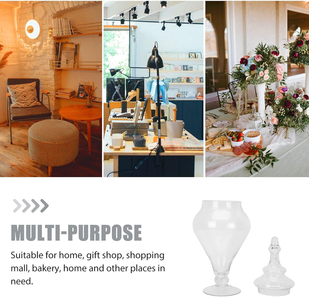 TOPBATHY 1stk Süssigkeitenglas Büffet Vorratsdose Süssigkeiten-Buffet-gläser Glasterrarium Mit Decke