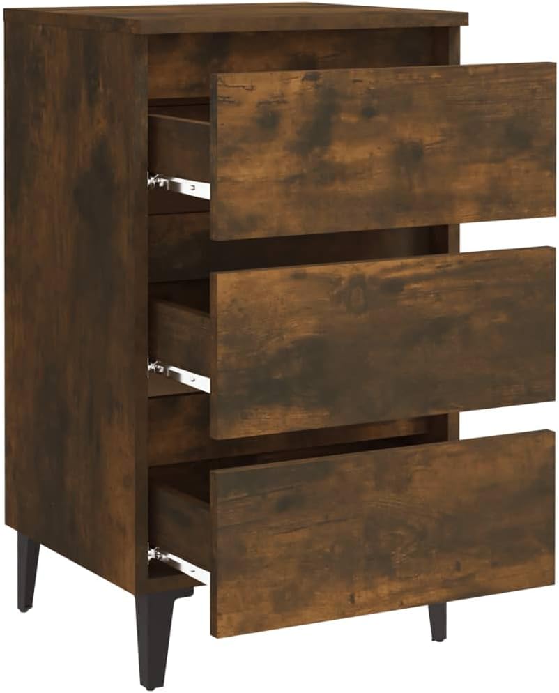 FIRBNUS Bedside Table Nachtkonsole Beistelltisch mit Stauraum Night Stand Nachttisch mit Metallbeine