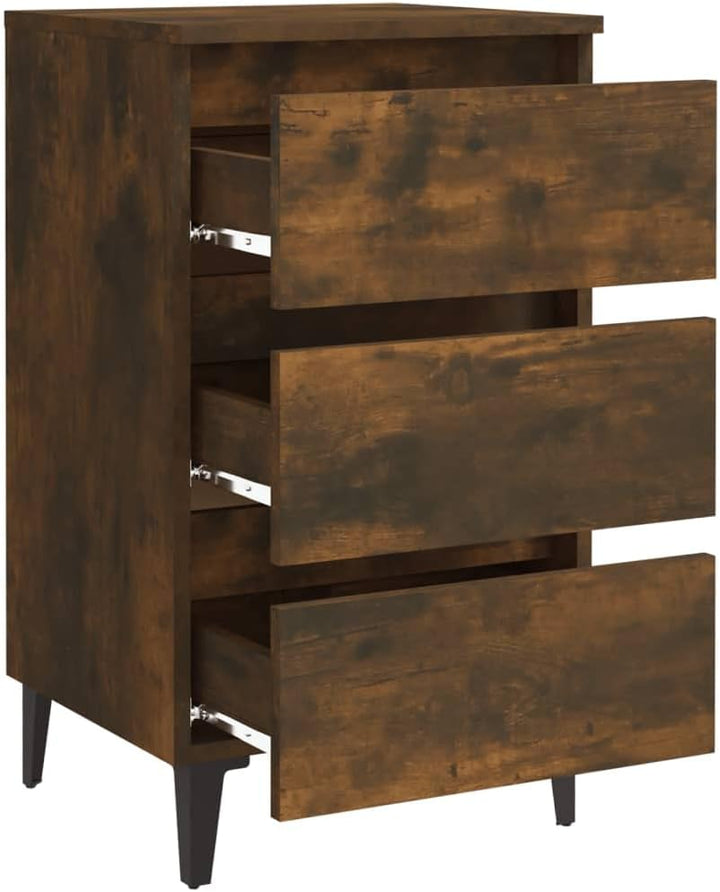 FIRBNUS Bedside Table Nachtkonsole Beistelltisch mit Stauraum Night Stand Nachttisch mit Metallbeine