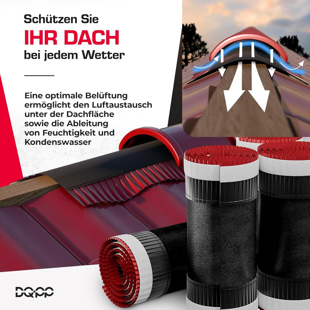 DQ-PP FIRSTBAND | Länge 5m | vRoll | Breite 390mm | Ziegelrot RAL 3011 |Aluminium PP Vlies | Selbstk