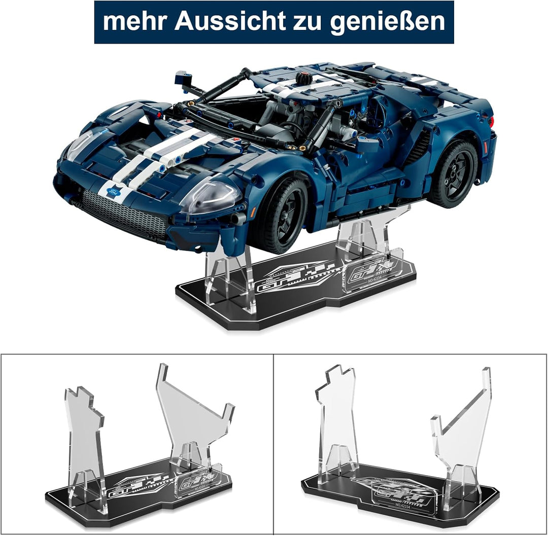 cooldac Acryl Display-Ständer kompatibel mit Lego 42154 Technic Ford Gt Bausatz, klarer individuelle