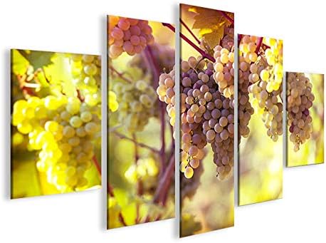 islandburner Bild Bilder auf Leinwand Weintrauben Reben Wein Weinberg MF XXL Poster Leinwandbild Wan