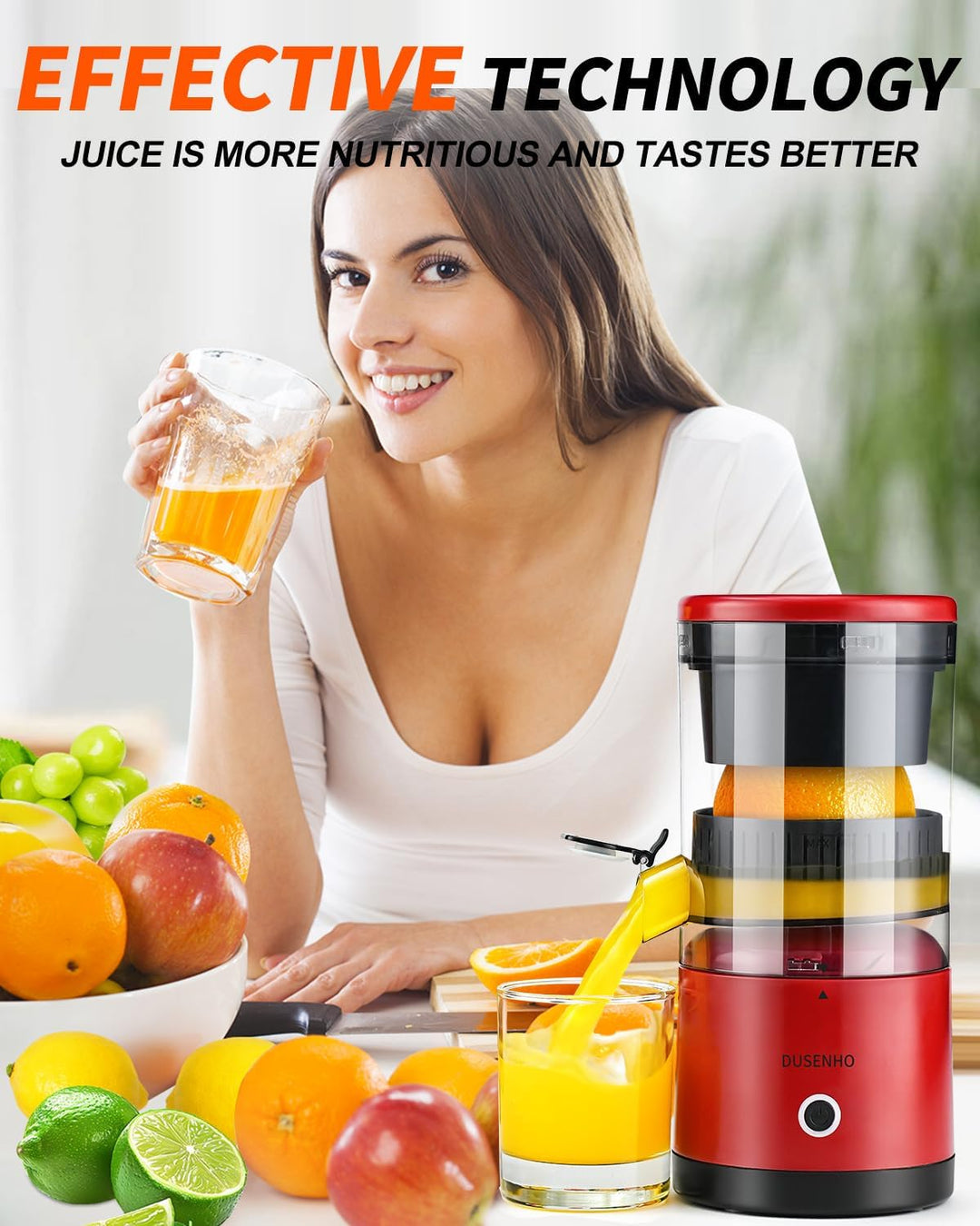 Zitronenpresse Elektrisch Orangenpresse Saftpresse Elektrisch Zitruspresse Tragbare USB-Aufladung Ju