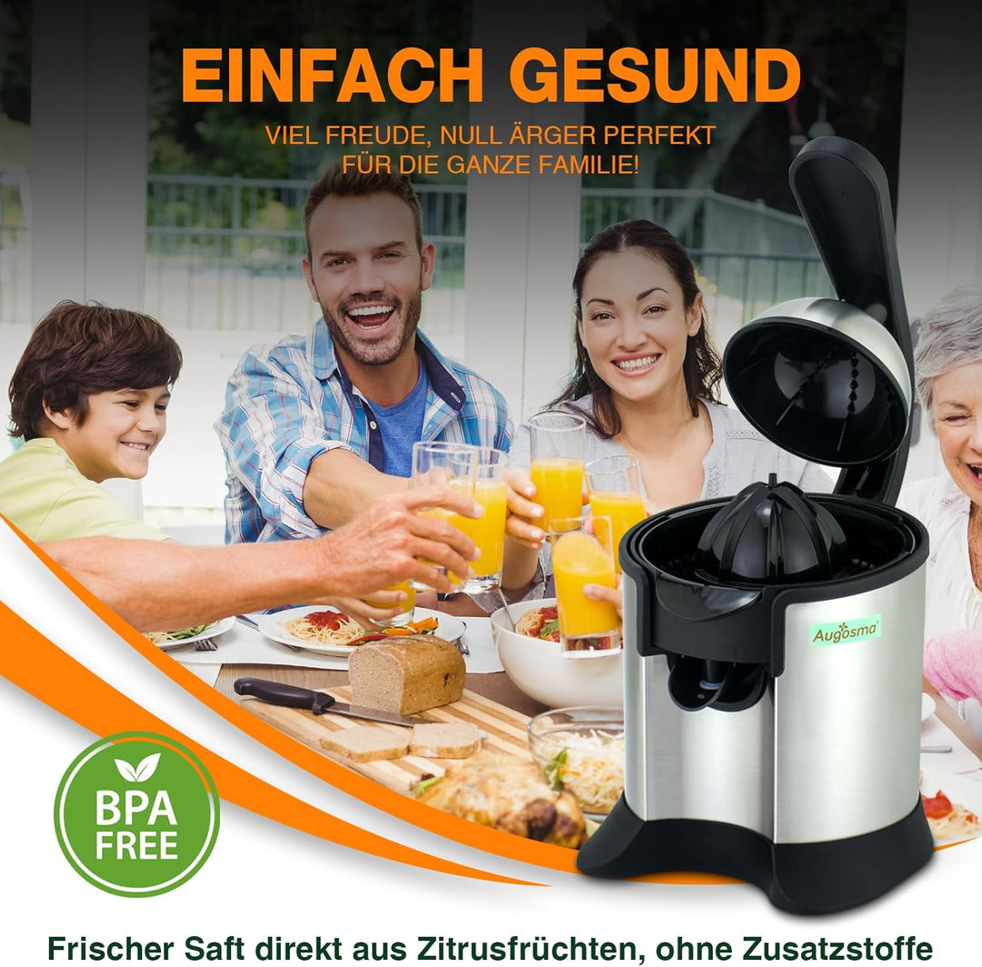 Augosma Premium Elektrischer Orangenentsafter Elektrische Zitruspresse, geeignet für Orangen, Zitron
