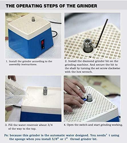 OUKANING 65W Elektro Glaskantenschleifer 4200RPM Wasser Keramik Glasschleifer Maschine