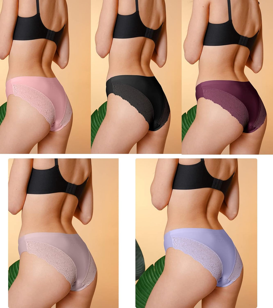BeReady Nahtlose Unterwäsche Damen Unterhosen Damen Nahtlos Spitze Brazilian Slip Sexy Soft Hipster