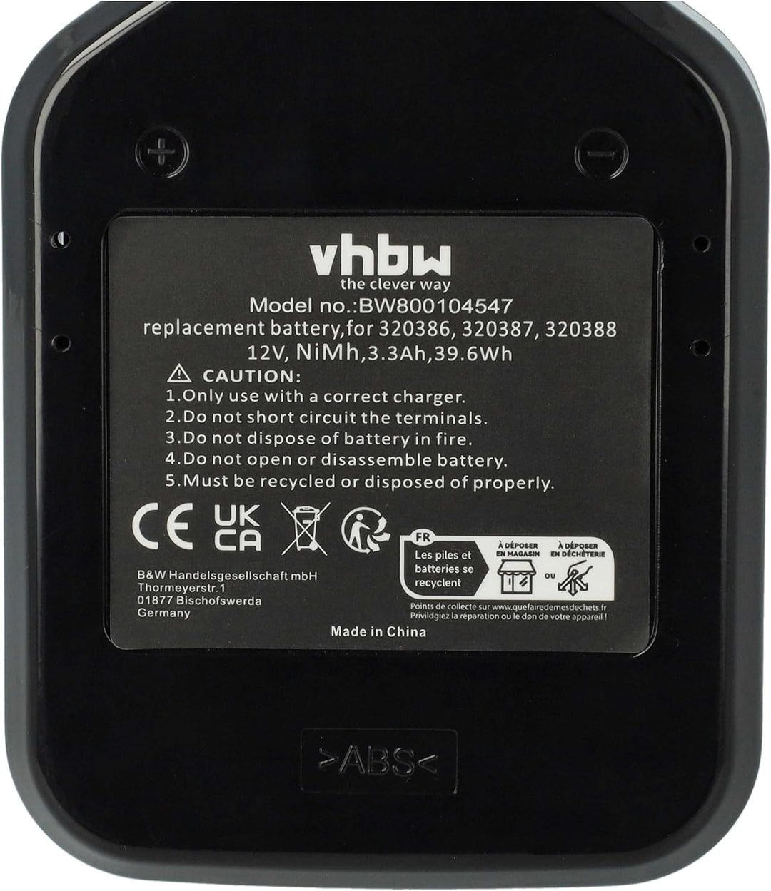 vhbw 1x Akku kompatibel mit Hitachi WR12DM2, WR 12DM2, WR12DMR, WR 12DMR Elektrowerkzeug (3300 mAh,