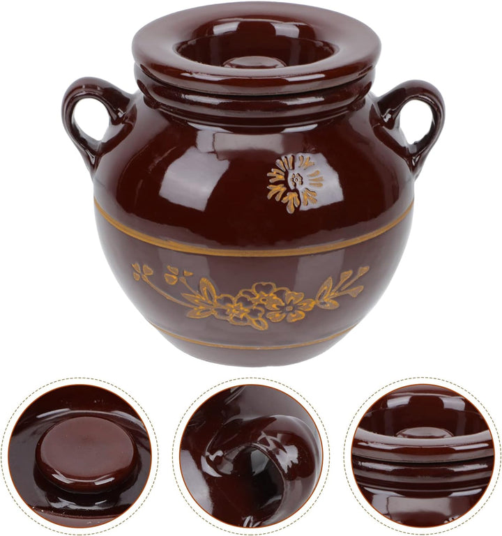 Angoily 3732298264 Горшочки Глиняные G?rtopf Keramik Sauerkrauttopf Gurkentopf mit Deckel Einlegetop