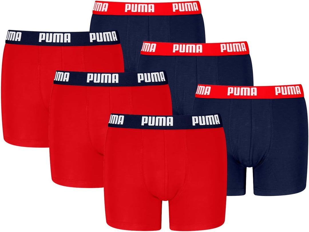 PUMA Boxer Boxershorts Men Herren Everyday Unterhose Unterwäsche 6er Pack Red / Blue S, Red / Blue S