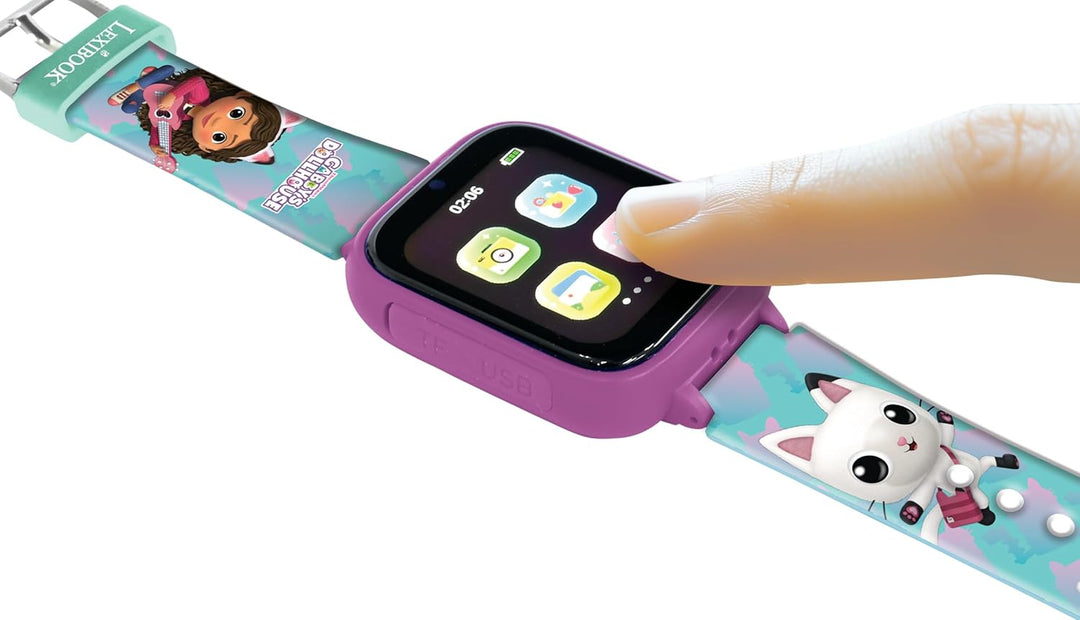 Lexibook, Gabby's Dollhouse, Selfie-Kamera-Uhr, HD-Touchscreen, 720p-Kamera, MP3-Player, integrierte