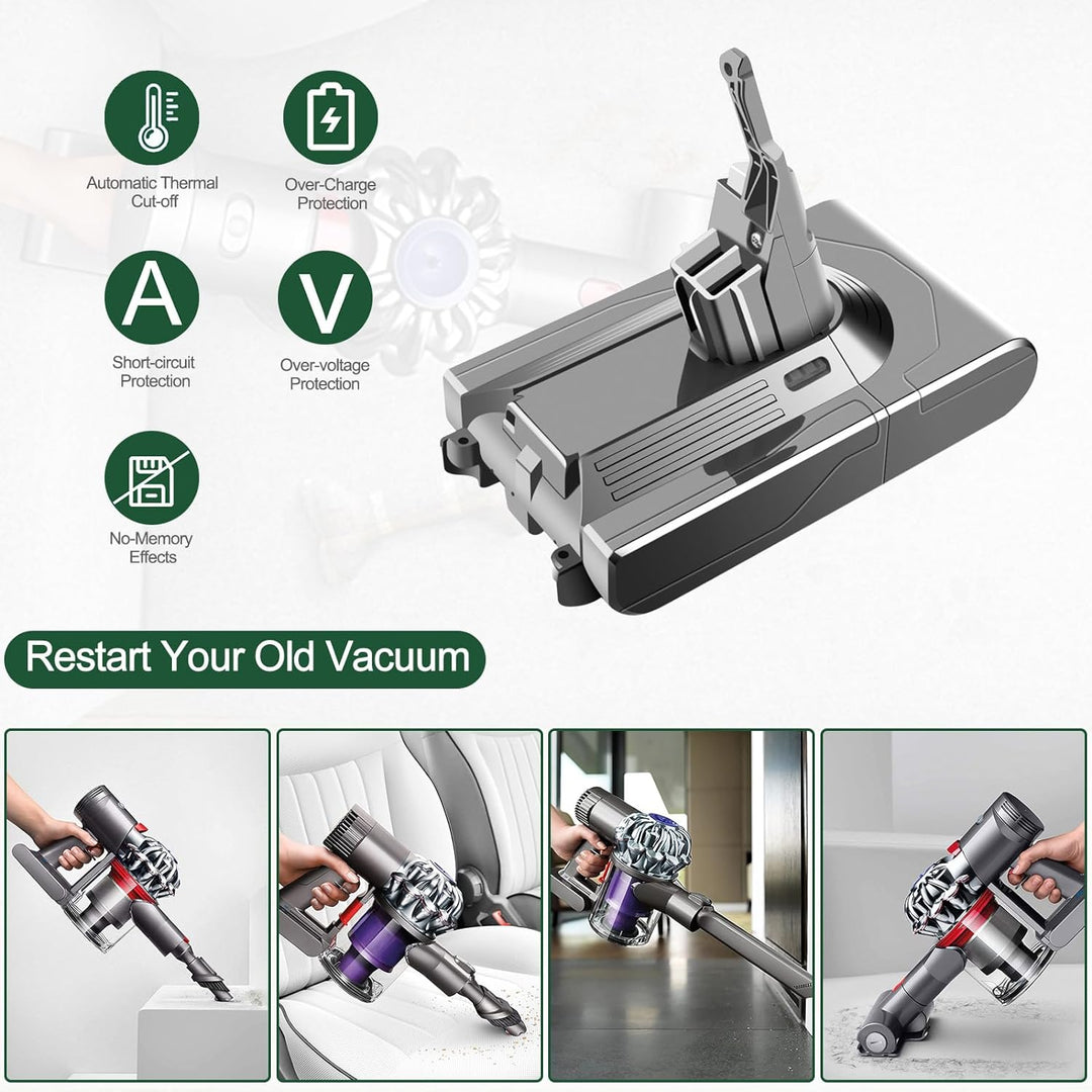 ADVNOVO 21.6V 4500mAh V8 Ersatzakku für Dyson V8 Akku Dyson V8 Absolute für Dyson V8 Staubsauger V8