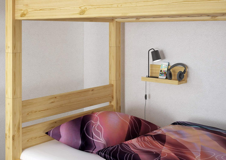 Handy-Ablage Ablagebrett Kiefer Massivholz oder weiss Bettablage V-90.82-14, Holzart/Holzfarbe:Kiefe