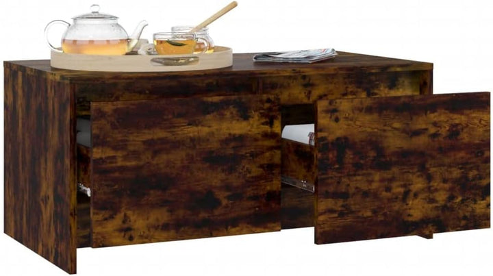 FIRBNUS Beistelltisch Couch 90x50x41,5 cm Wohnzimmertisch Holz Sofa Tisch Modern Stilvollen Kleiner