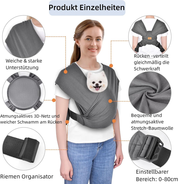 CUBY Hundetragetasche, Eingewickelt Hunde Tragetasche Nach vorne Gerichteter Rucksackträger Schulter