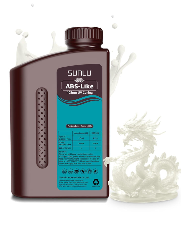SUNLU ABS-Like 3D Drucker Resin 1KG, 405nm UV-härtendes Standard Photopolymer Schnellharz für den LC