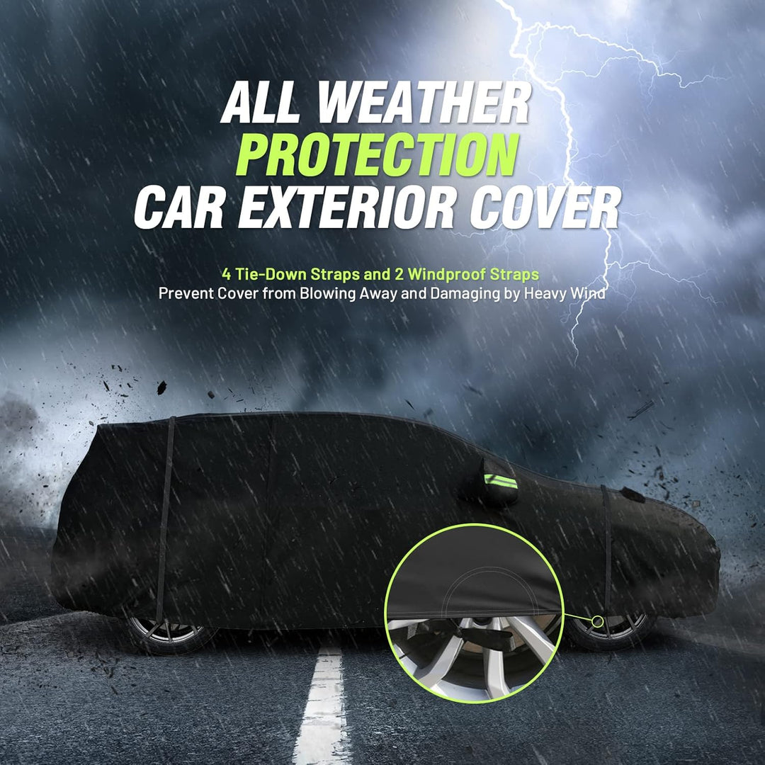 Favoto Autoabdeckung für Hecktür, wasserdicht, gross, mit Reissverschluss auf der rechten Seite, Son