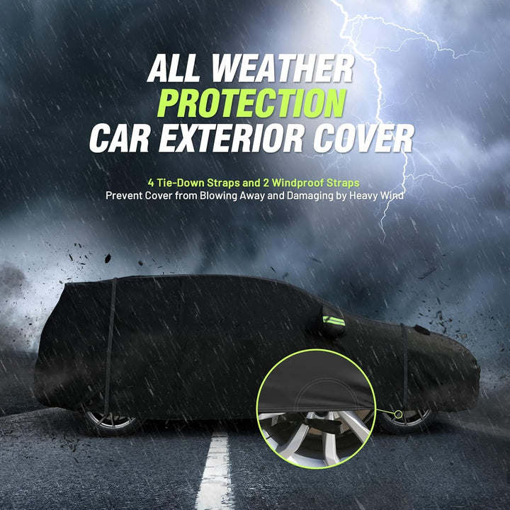 Favoto Autoabdeckung für Hecktür, wasserdicht, gross, mit Reissverschluss auf der rechten Seite, Son