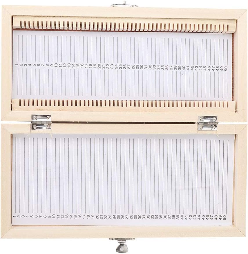 Aufbewahrungsbox für Holzdias zum Platzieren vorbereiteter Objektträger, Metallschnalle Pure Solid W