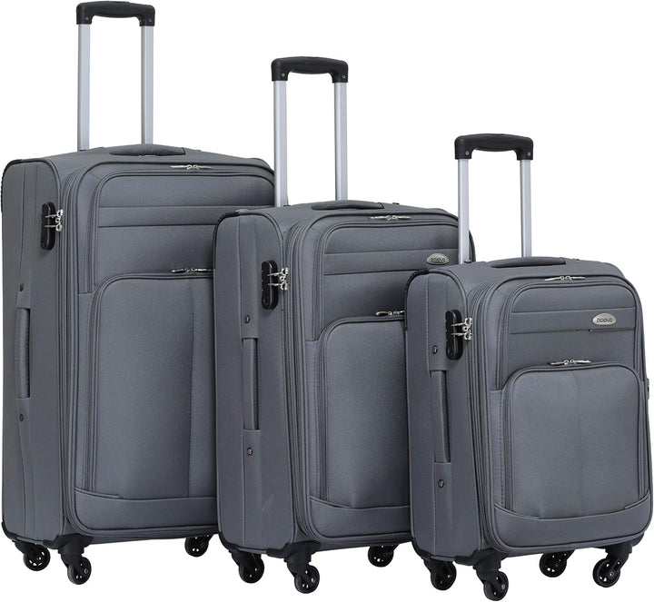 BEIBYE Kofferset Trolley Gepäckset Stoff Dehnungsfuge Koffer Reisekoffer (Grau), Grau