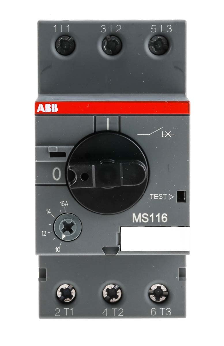 ABB MS116 Motorschutzschalter, 16 A 90mm x 45mm