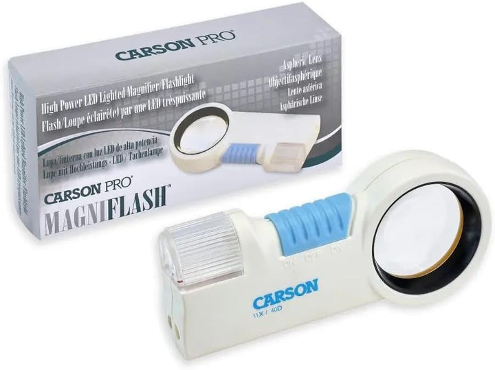 Carson MagniFlash asphärische 11x Lupe mit LED und Taschenlampenfunktion (CP-40) 11x LED-Lupe, 11x L