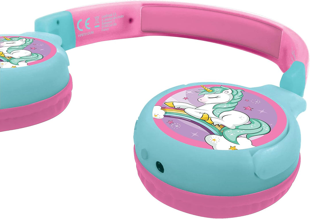 Lexibook, Einhorn, 2-in-1 Bluetooth-Kopfhörer-Stereo, drahtlos, kabelgebunden, faltbar, verstellbar,