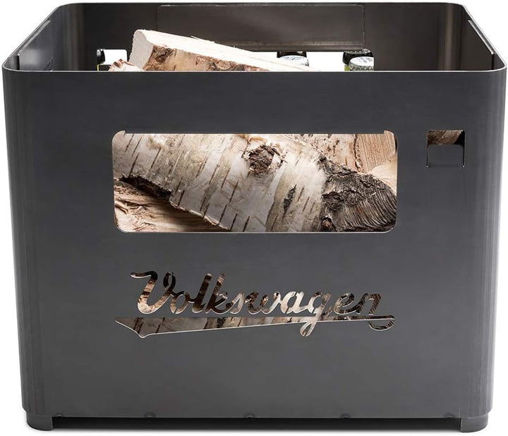 BRISA VW Collection - Volkswagen Feuer-Korb-Grill-Schale aus Cortenstahl in Getränkekistenform Multi