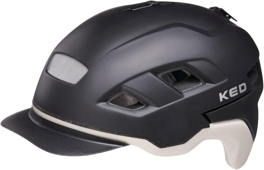 KED Berlin City Fahrrad Helm matt schwarz/weiss 2022 black ash matt M (52-58cm), black ash matt M (5