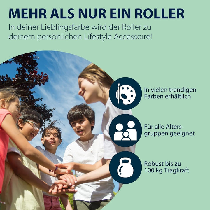 HUDORA BigWheel Pure Scooter - Stabiler Aluminium-Roller mit Ständer - Höhenverstellbarer & zusammen
