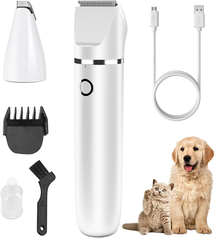 Brifit 2 IN 1 Leise Hundeschermaschine, IPX7 Wasserdicht Schermaschine Katze mit 2 Trimmerkopf, Elek