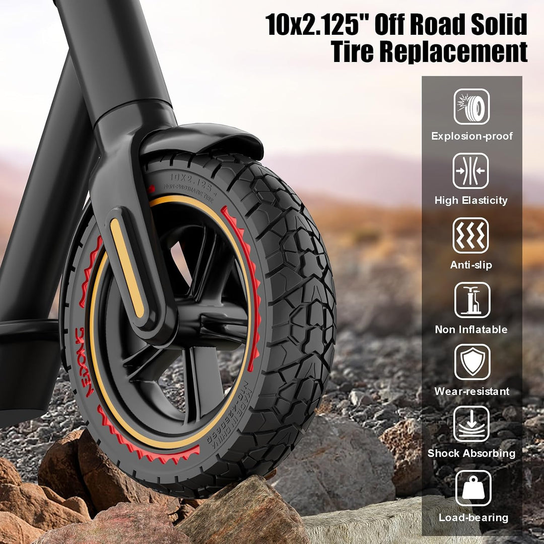 OUXI 10X2.125 Off Road Reifen für Elektroroller Ninebot F20/F30/F40/F65, 10 Zoll Vollgummireifen für