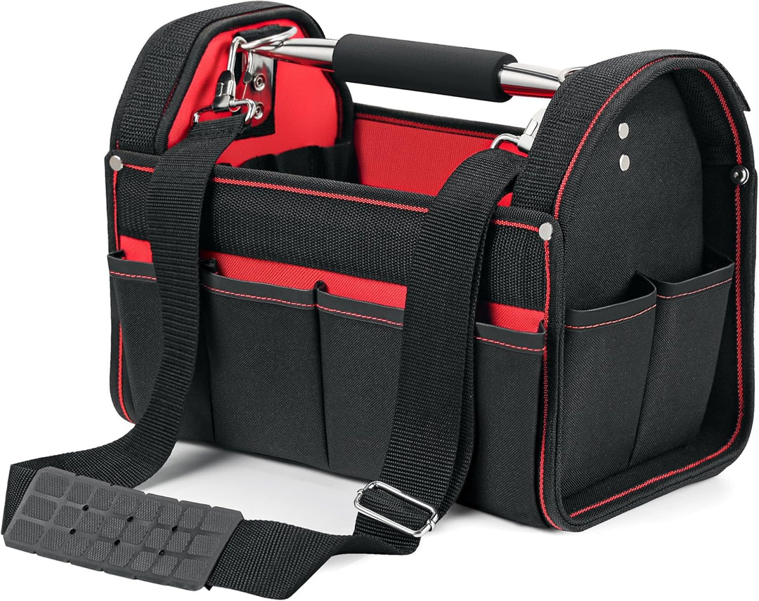 Wiltec Werkzeugtasche Grösse XL 44x22x25 cm, Werkzeugbeutel mit verstellbarem Schultergurt und Trage