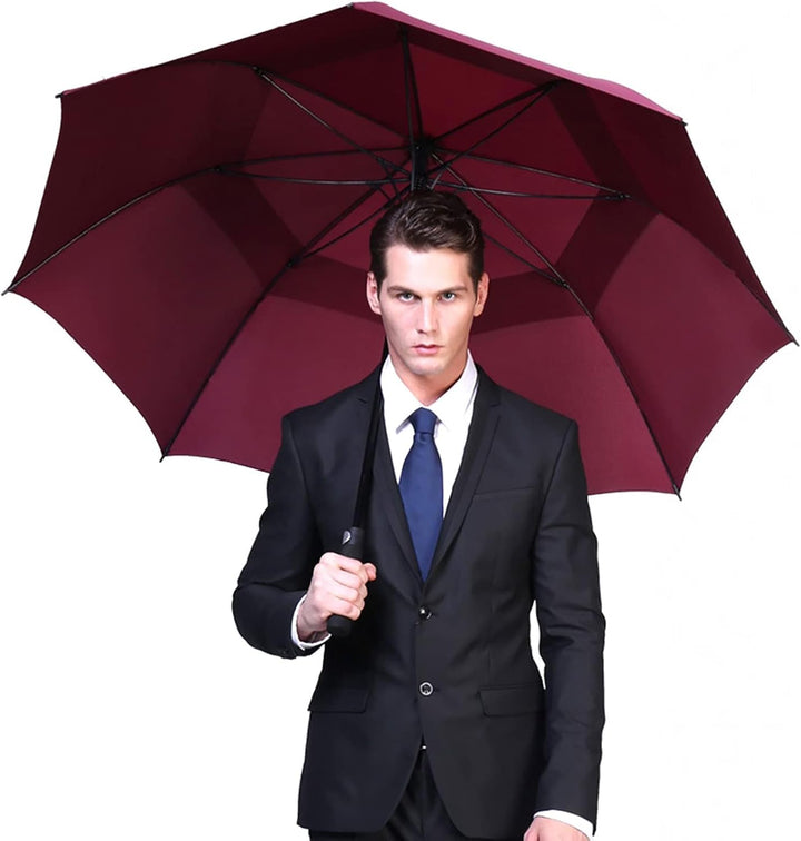 G4Free 55/63/69/72/80 Inch Golfschirm,Regenschirm Sturmfest,Doppelverdeck Belüftete Extra Grosse Übe